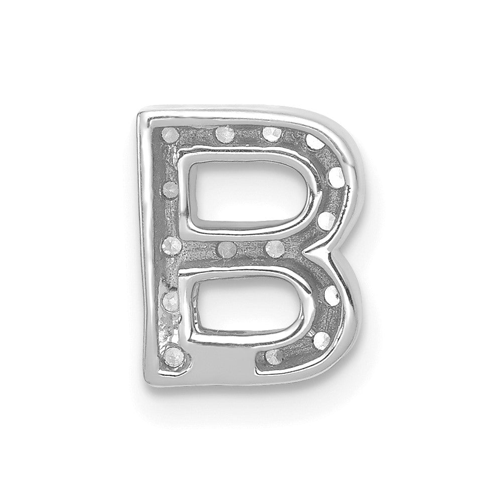 14K Weißgold Buchstaben-Charm „B" mit echten Diamanten