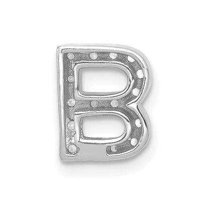 14K Weißgold Buchstaben-Charm „B" mit echten Diamanten