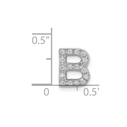 14K Weißgold Buchstaben-Charm „B" mit echten Diamanten