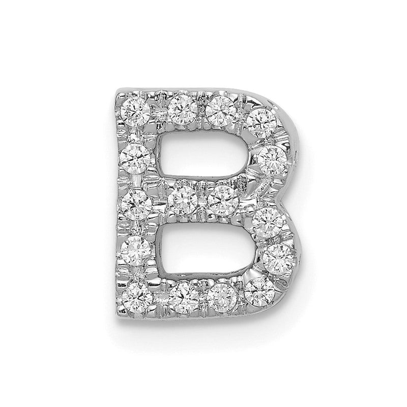 14K Weißgold Buchstaben-Charm „B" mit echten Diamanten