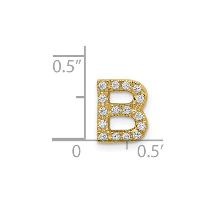 14K Gelbgold Buchstaben-Charm „B“ mit echtem Diamant