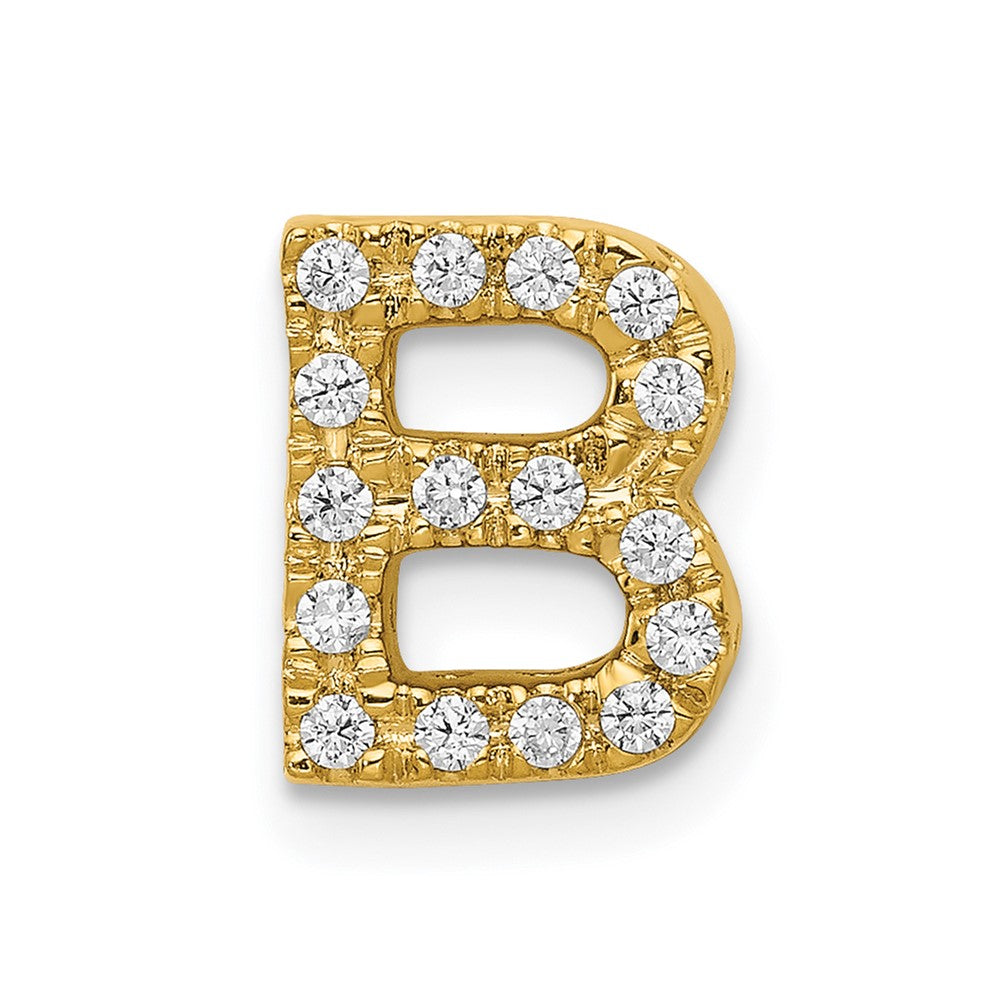 14K Gelbgold Buchstaben-Charm „B“ mit echtem Diamant