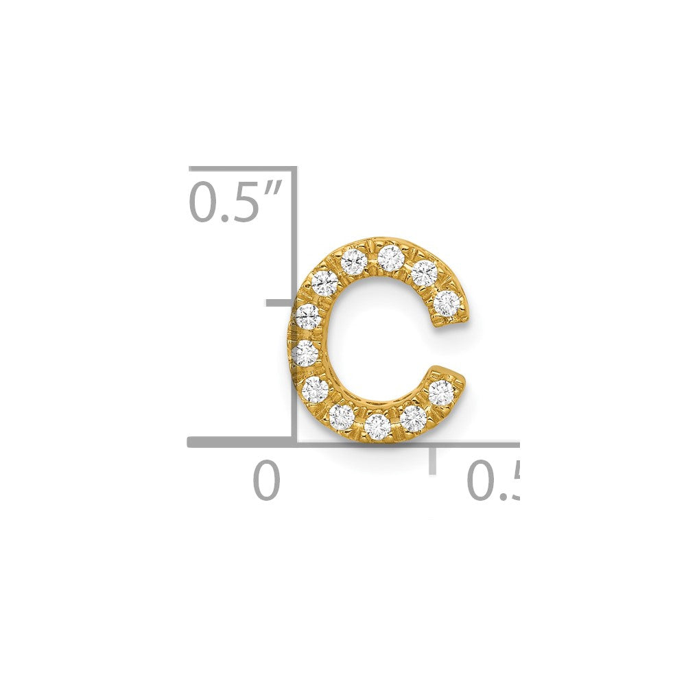 10K Gelbgold 10K Diamant Buchstabe C Initiale Charm
