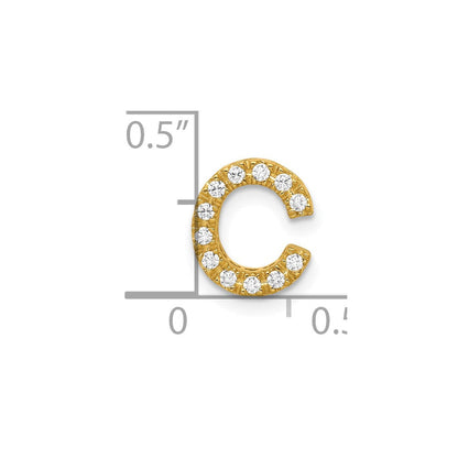 10K Gelbgold 10K Diamant Buchstabe C Initiale Charm