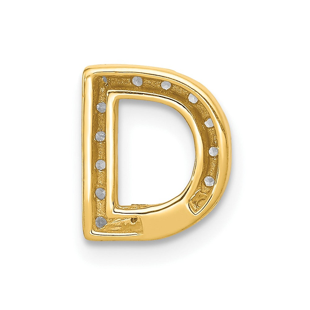 10K Gelbgold 10K Diamant Buchstabe D Initiale Charm