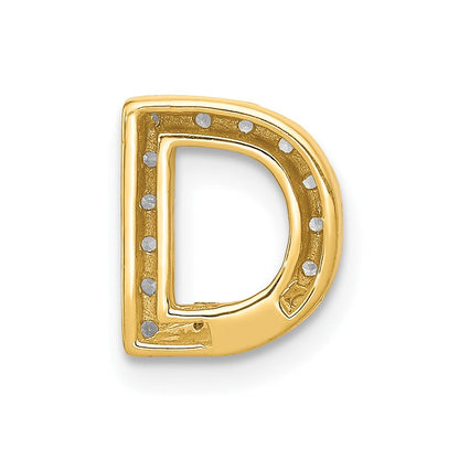 10K Gelbgold 10K Diamant Buchstabe D Initiale Charm