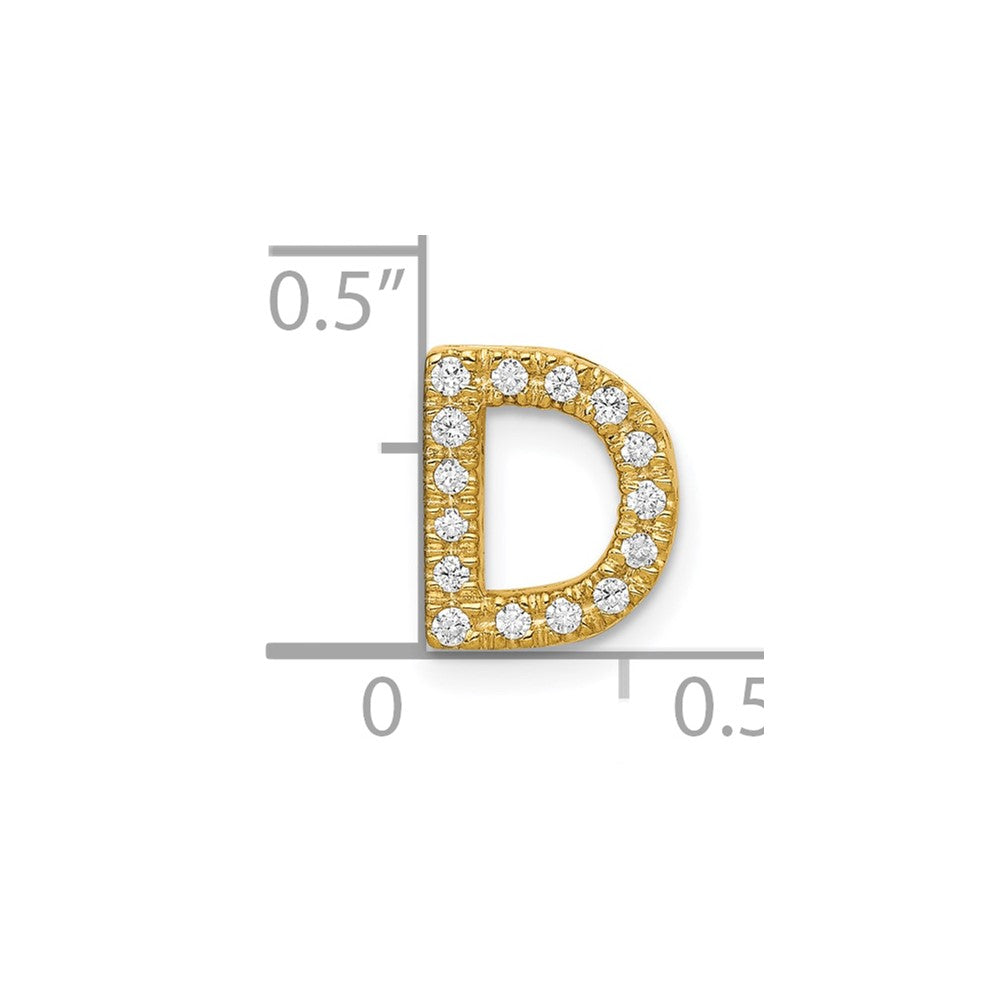 10K Gelbgold 10K Diamant Buchstabe D Initiale Charm