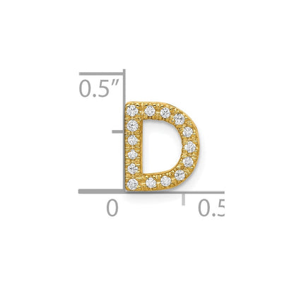 10K Gelbgold 10K Diamant Buchstabe D Initiale Charm