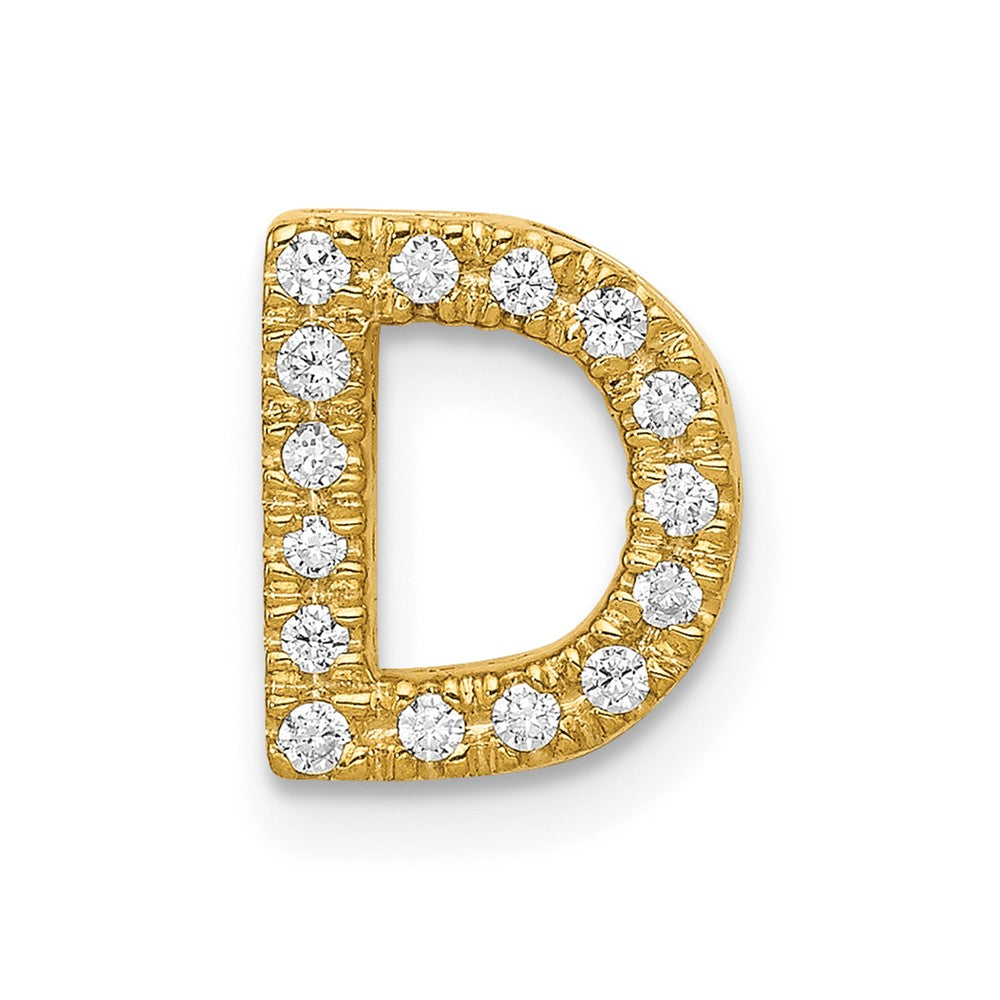 10K Gelbgold 10K Diamant Buchstabe D Initiale Charm