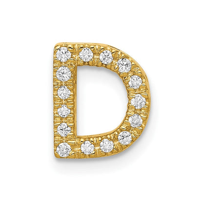 10K Gelbgold 10K Diamant Buchstabe D Initiale Charm