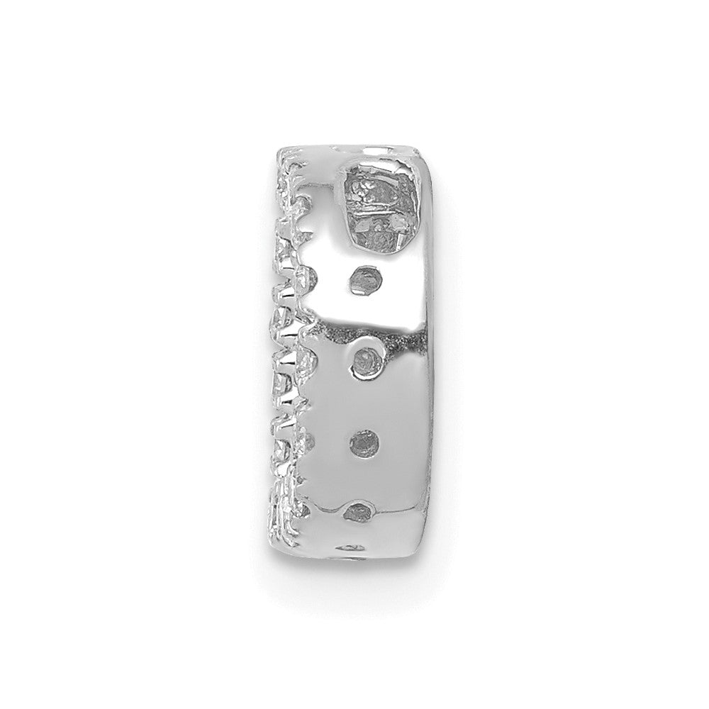 14K Weißgold Buchstaben-Charm „D“ mit echten Diamanten