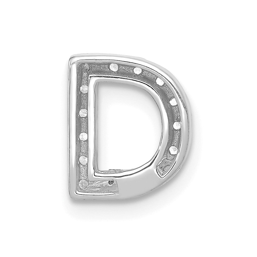 14K Weißgold Buchstaben-Charm „D“ mit echten Diamanten