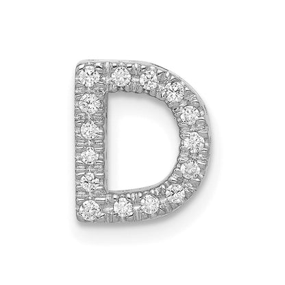 14K Weißgold Buchstaben-Charm „D“ mit echten Diamanten