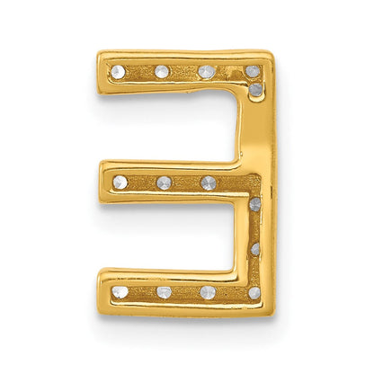 10K Gelbgold 10K Diamant Buchstabe E Initiale Charm