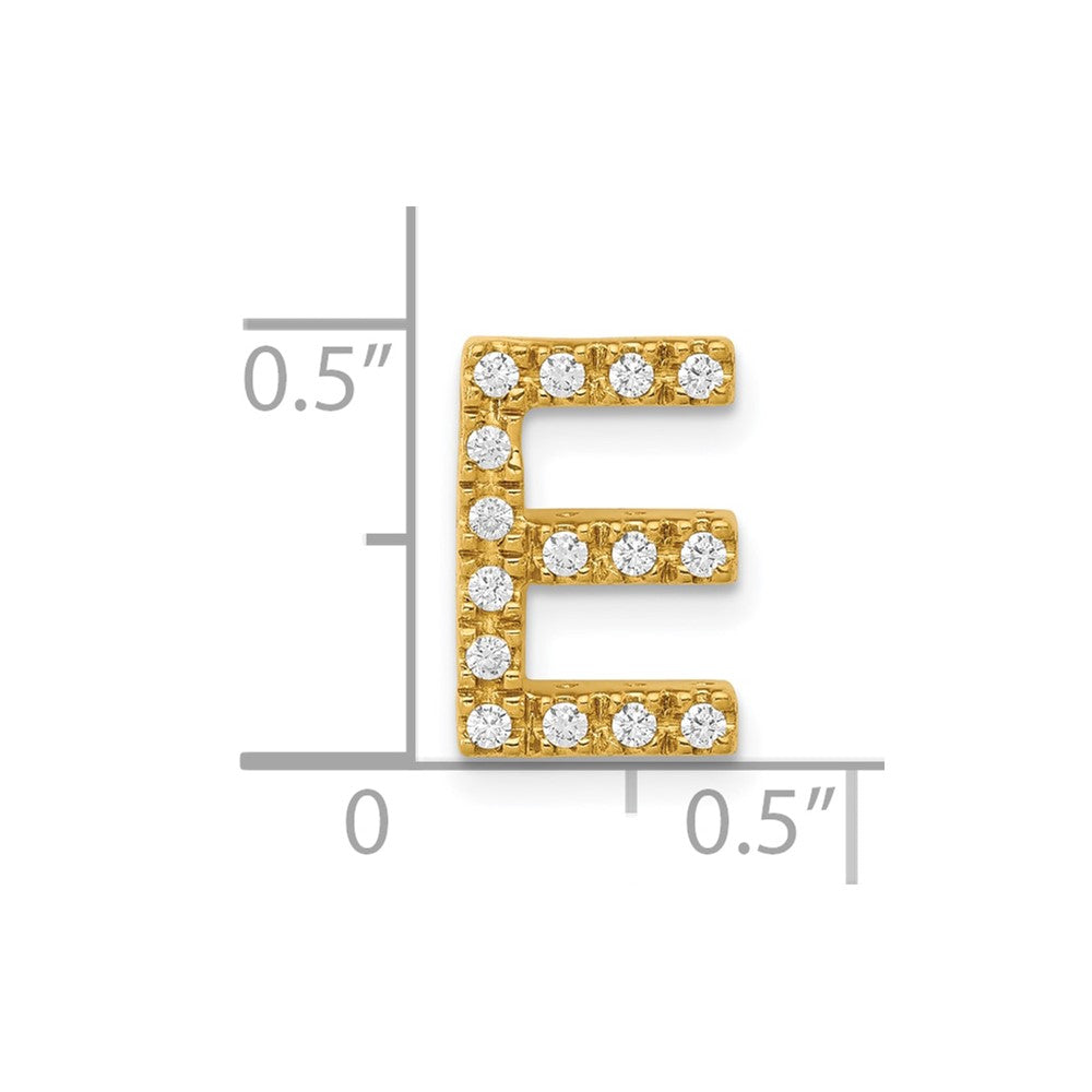 10K Gelbgold 10K Diamant Buchstabe E Initiale Charm