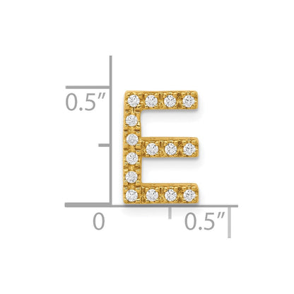 10K Gelbgold 10K Diamant Buchstabe E Initiale Charm