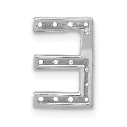 14K Weißgold Echter-Diamant Buchstabe E Initial-Charm