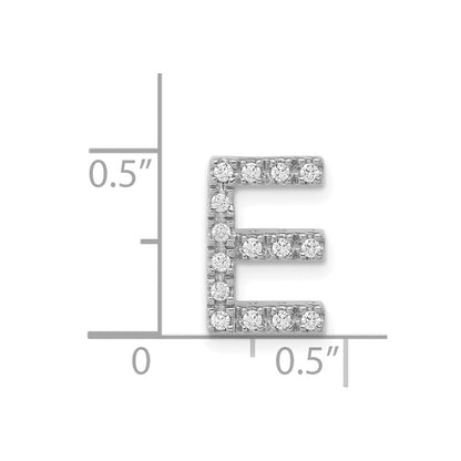 14K Weißgold Echter-Diamant Buchstabe E Initial-Charm