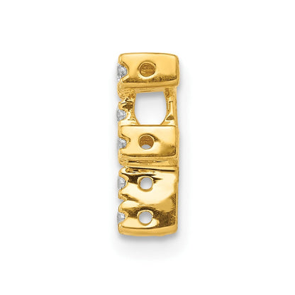 10K Gelbgold 10K Diamant Buchstabe F Initiale Charm