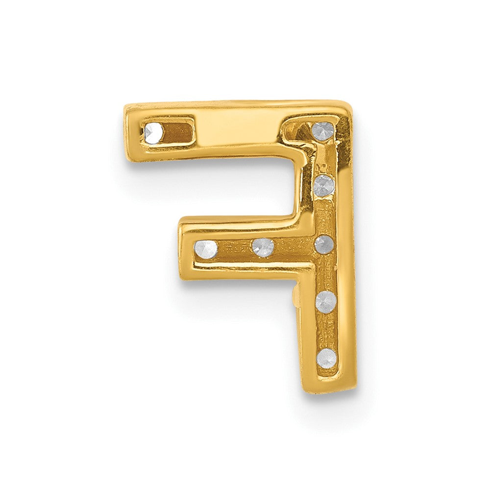 10K Gelbgold 10K Diamant Buchstabe F Initiale Charm