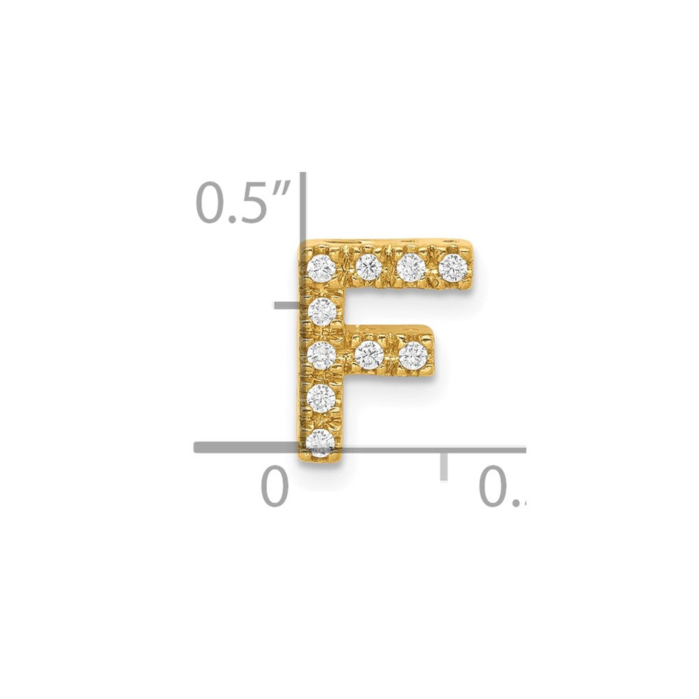 10K Gelbgold 10K Diamant Buchstabe F Initiale Charm