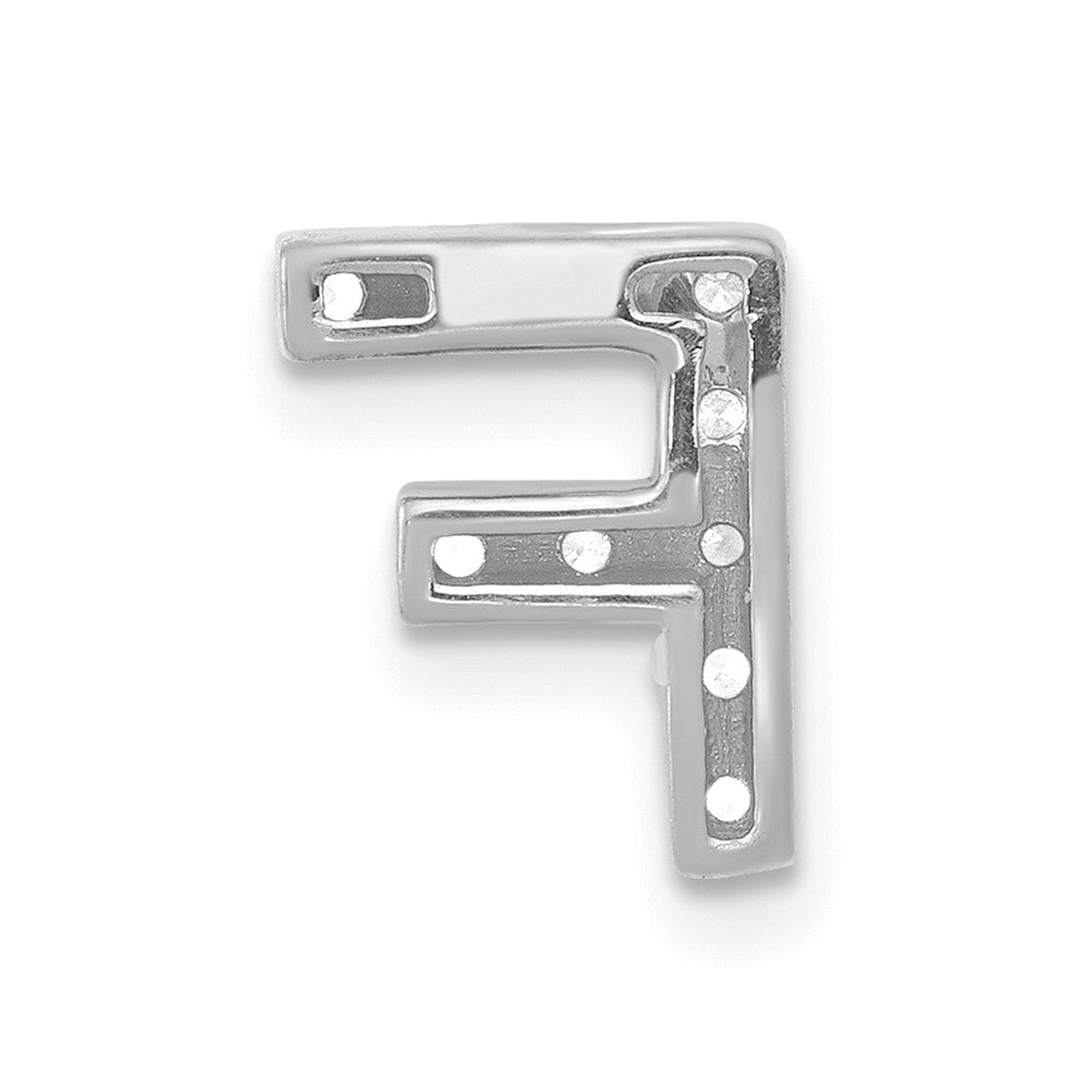 14K Weißgold Charm mit Initiale „F" aus echten Diamanten