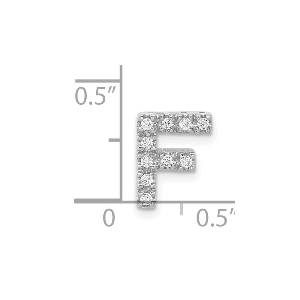14K Weißgold Charm mit Initiale „F" aus echten Diamanten