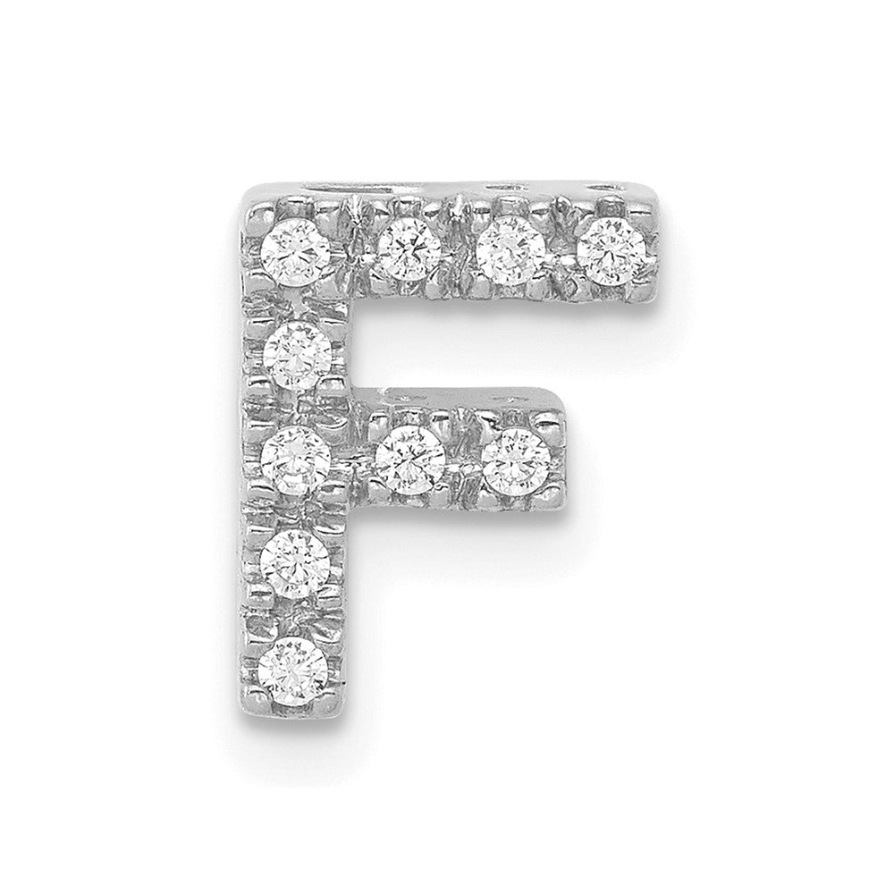 14K Weißgold Charm mit Initiale „F" aus echten Diamanten