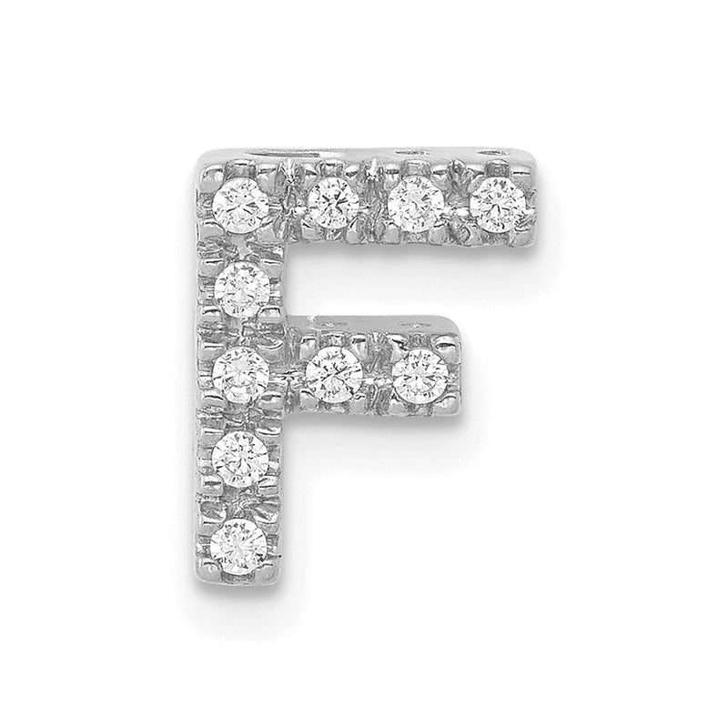 14K Weißgold Charm mit Initiale „F" aus echten Diamanten
