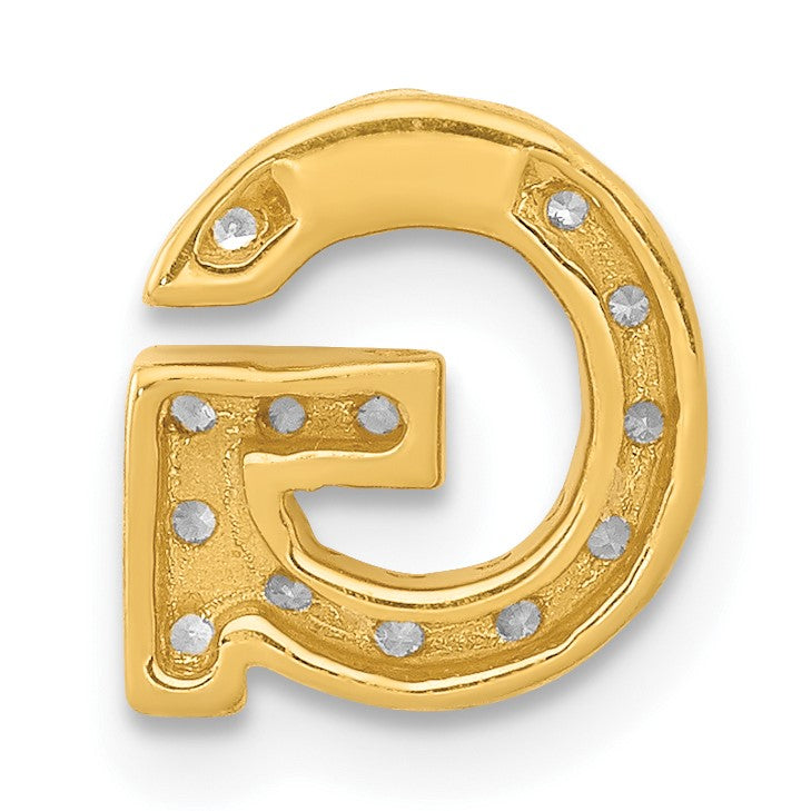 10K Gelbgold 10K Diamant Buchstabe G Initiale Charm