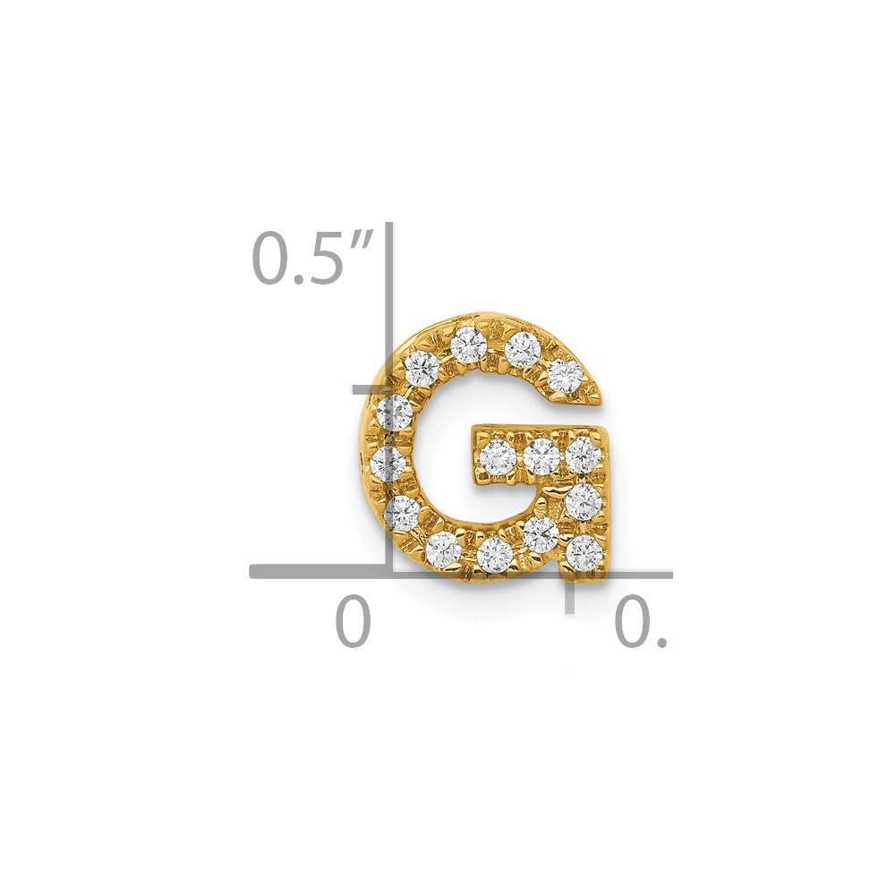 10K Gelbgold 10K Diamant Buchstabe G Initiale Charm