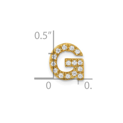 10K Gelbgold 10K Diamant Buchstabe G Initiale Charm