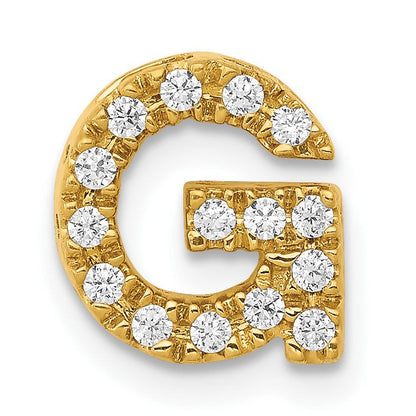 10K Gelbgold 10K Diamant Buchstabe G Initiale Charm