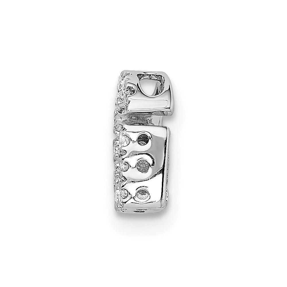 14K Weißgold Charm mit echtem Diamant, Initial-Buchstabe „G“