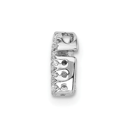 14K Weißgold Charm mit echtem Diamant, Initial-Buchstabe „G“