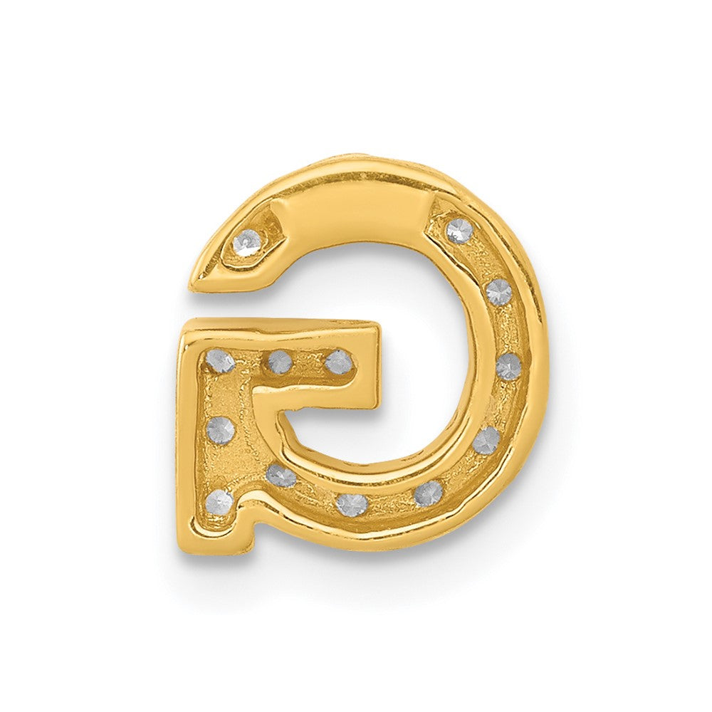 14K Gelbgold Charm mit echtem Diamant-Buchstaben „G