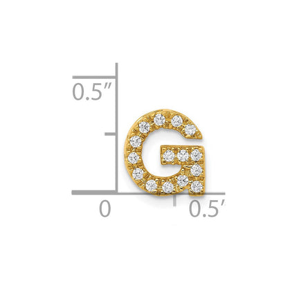 14K Gelbgold Charm mit echtem Diamant-Buchstaben „G