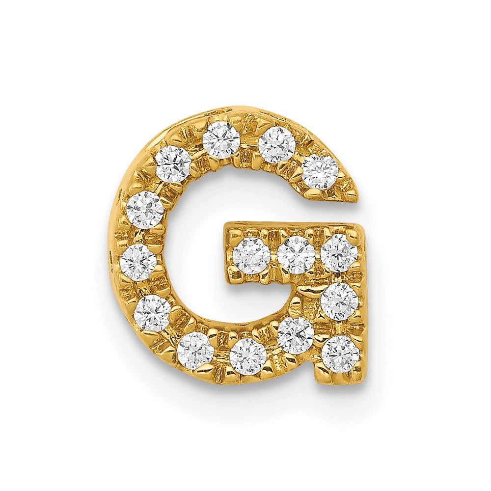 14K Gelbgold Charm mit echtem Diamant-Buchstaben „G