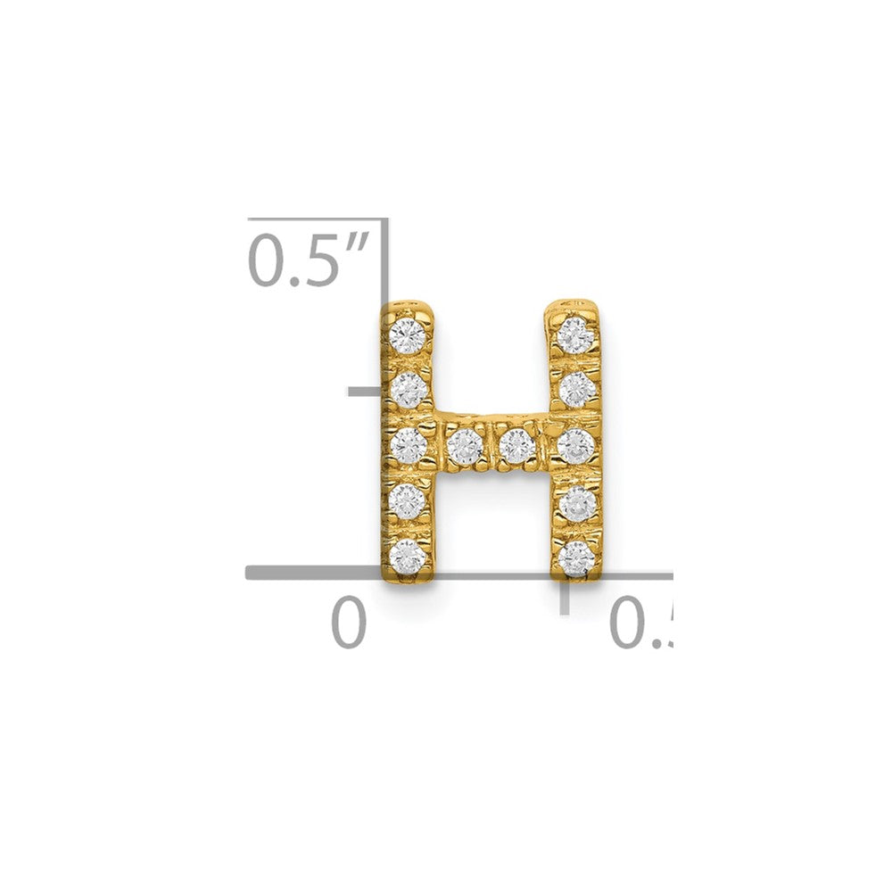 10K Gelbgold 10K Diamant Buchstabe H Initiale Charm