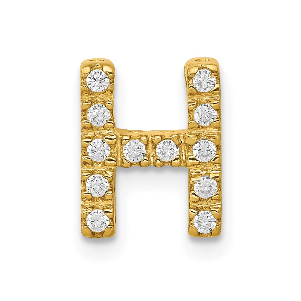 10K Gelbgold 10K Diamant Buchstabe H Initiale Charm