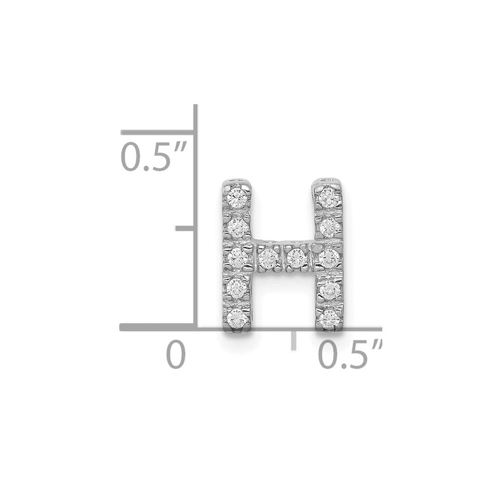 14K Weißgold Echtdiamant-Buchstaben-Charm „H“