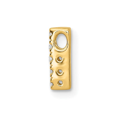 14K Gelbgold Initial-Charm mit echtem Diamant, Buchstabe H