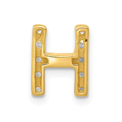 14K Gelbgold Initial-Charm mit echtem Diamant, Buchstabe H
