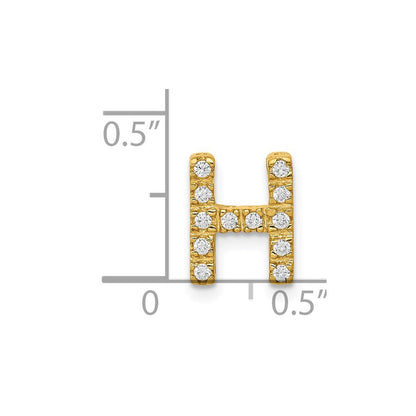 14K Gelbgold Initial-Charm mit echtem Diamant, Buchstabe H