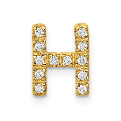 14K Gelbgold Initial-Charm mit echtem Diamant, Buchstabe H