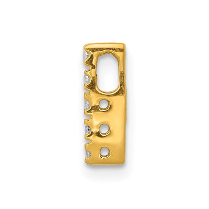 14K Gelbgold Echtdiamant-Buchstaben-Charm „I“