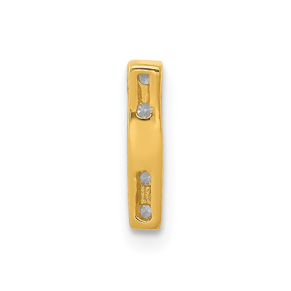 14K Gelbgold Echtdiamant-Buchstaben-Charm „I“