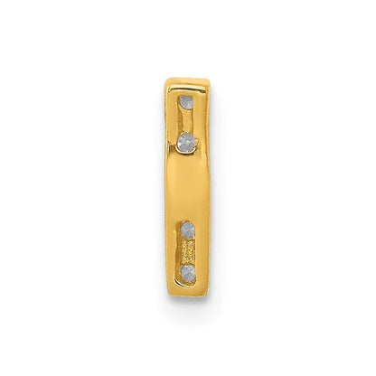 14K Gelbgold Echtdiamant-Buchstaben-Charm „I“