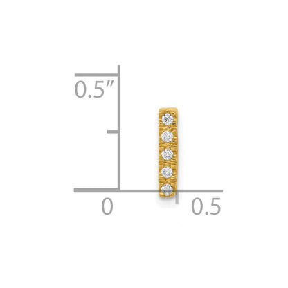 14K Gelbgold Echtdiamant-Buchstaben-Charm „I“