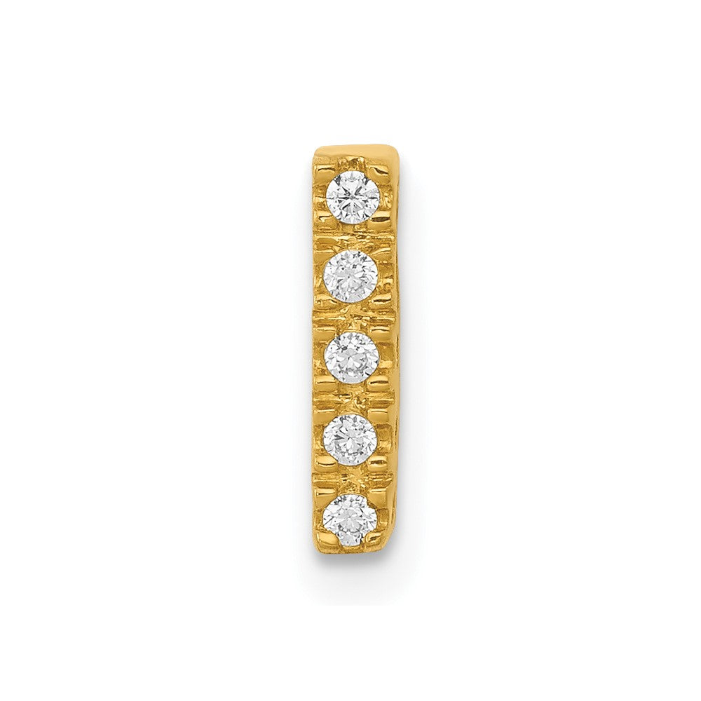 14K Gelbgold Echtdiamant-Buchstaben-Charm „I“